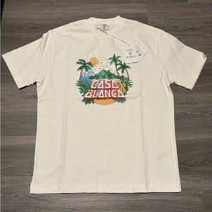 Casablanca White Graphic Beach T-Shirt Size Medium